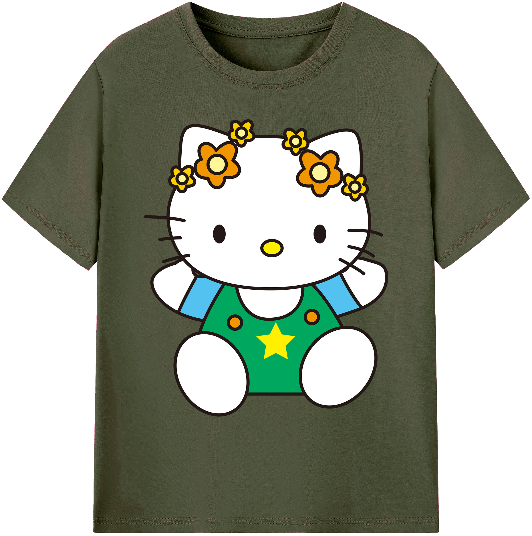 （画像用） Hello Kitty ハローキティ 綿100％ メンズ半袖Tシャツ｜肌触りやわらか＆通気性